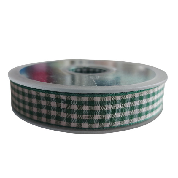 Nastro a Quadretti - Altezza 15 mm - Colore Verde Scuro